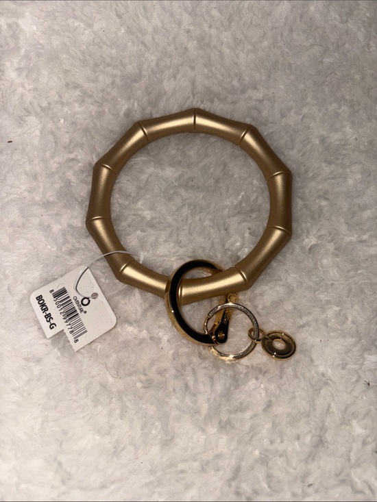 Oventure Accessories - NWT Oventure Silicone Big O Key Ring Gold Rush Bamboo Bracelet Keychain